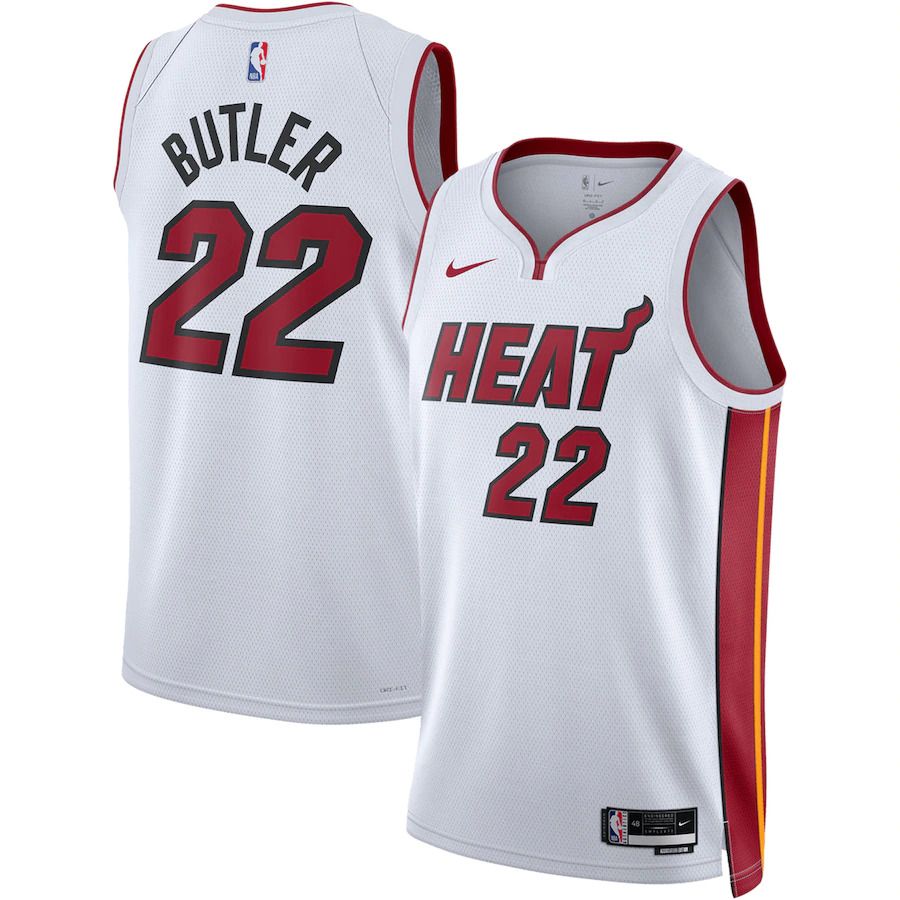 Men Miami Heat #22 Jimmy Butler Nike White Association Edition 2022-23 Swingman NBA Jersey->miami heat->NBA Jersey